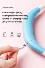 USB Fan with Aromatherapy Diffuser Portable Electric Fan Mini Cooling Fan Rechargeable Hanging Neck Fan with Light