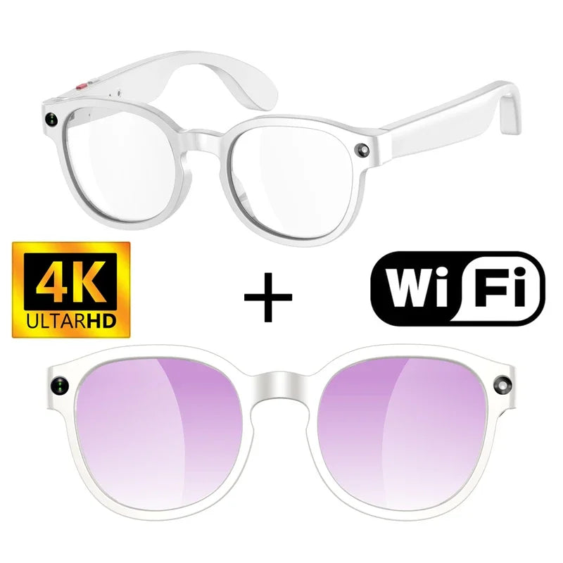 AI Smart Glasses AI Translation 8MP HD Camera 4K Shooting Image Conversation Recording Listening to Music Smart Glasses