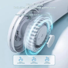 Leafless Hanging Neck Fan, Mini Portable Usb Fan, Super Strong Wind, Silent Natural Wind, Rechargeable Hot Sale