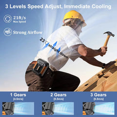 Portable Waist Clip Fan USB Rechargeable Small Belt Fan for Sports Outdoor Working Camping Waist Fan Power Bank Flashligh