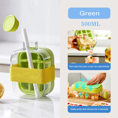 Portable Silicone Freezer Ice Trays Zero-Contact Pressure Ice Cube Mold Whiskey Ice Cream Silicone Water Bottle Ice Cube Maker