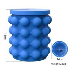 2-In-1 Ice Cube Mold & Silicone Ice Bucket | Large Portable Frozen Drink Maker for Whiskey, Beer | Kitchen Tools Ice Trays