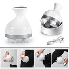 Electric Cordless Hair Scalp Massager with Kneading 4 Massage Nodes Handheld Portable Head Scratcher Massager Stress Relax