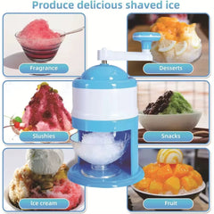 Portable Hand Crank Snow Cone Machine Manual Shaved Ice Maker Perfect for Summer Parties and Slushy Making Kitchen Tools