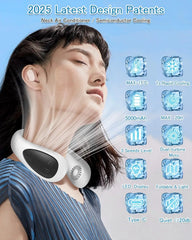 2026 New Upgrade Neck Air Conditioner, Portable Neck Fan with Cooling Plate 360°Cooling Airflow, 5000Mah Rechargeable USB Fan