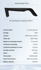 [GOLD] Cyanvue AI Smart Glasses – 8MP Camera Glasses with Music & Call Features