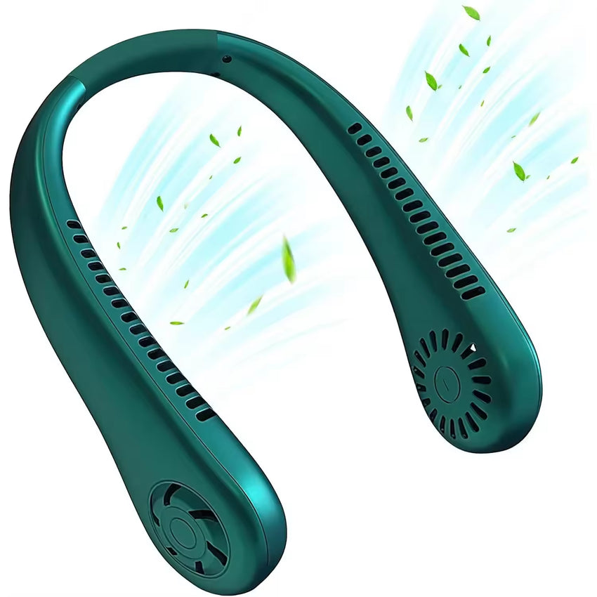 Leafless Hanging Neck Fan, Mini Portable Usb Fan, Super Strong Wind, Silent Natural Wind, Rechargeable Hot Sale