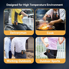 Portable Waist Clip Fan USB Rechargeable Small Belt Fan for Sports Outdoor Working Camping Waist Fan Power Bank Flashligh