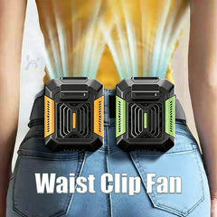 Portable Waist Clip Fan USB Rechargeable Small Belt Fan for Sports Outdoor Working Camping Waist Fan Power Bank Flashligh