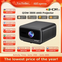 Touyinger Q13W 3800 Ansi Full HD 4K Projectors Home Theater Video 3G 128G Samrt TV Beamer for Movies