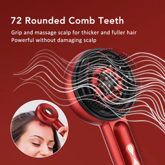 Electric Scalp Massager Comb Hair Growth Micro-Current Red & Blue Light Anti-Hair Loss Treatment Oil Applicator Kneading Relax