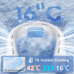 Portable Neck Fan Mini Neck Cooler Bladeless Hanging Neck Fan 4000Mah USB Rechargeable Ice Cooling Fan with LED Digital Display