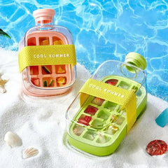 500/800Ml 2In1 Ice Cube Tray with Water Bottle Press Type Portable Ice Maker High Capacity Ice Mold for Home Kitchen Summer Use