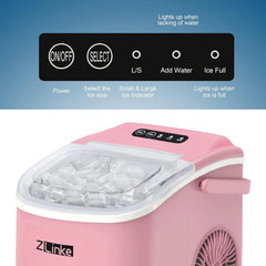 Countertop Ice Maker Machine, 6 Mins 9 Bullet Ice, 26.5Lbs/24Hrs, Portable Ice Maker Machine W/ Self-Cleaning, Pink | USA | NEW