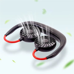 High Quality Headphone Design Hand Free Traveling Outdoor Portable Usb Rechargeable Led Neck Fan Mini Handheld Fan