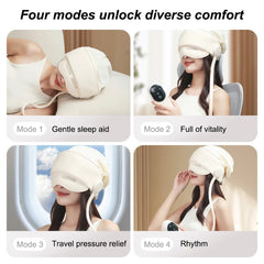 Head and Eye Massager 4 Modes 3 Hot Compress Gears Gasbag Wrapping Electric Mask