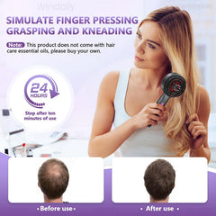 3 in 1 Red Light Therapy Head Massage Comb Hair Oil Applicator Waterproof Hair Growth Vibration Electric Scalp Massager Brush