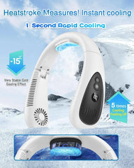 2026 New Upgrade Neck Air Conditioner, Portable Neck Fan with Cooling Plate 360°Cooling Airflow, 5000Mah Rechargeable USB Fan
