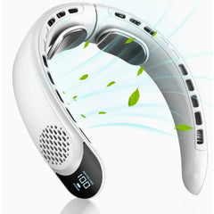 Wearable Digital Display Neck Fan 360° Cooling Bladeless Personal Portable Fan 4000Mah USB Rechargeable Cooler Ventilador Fans