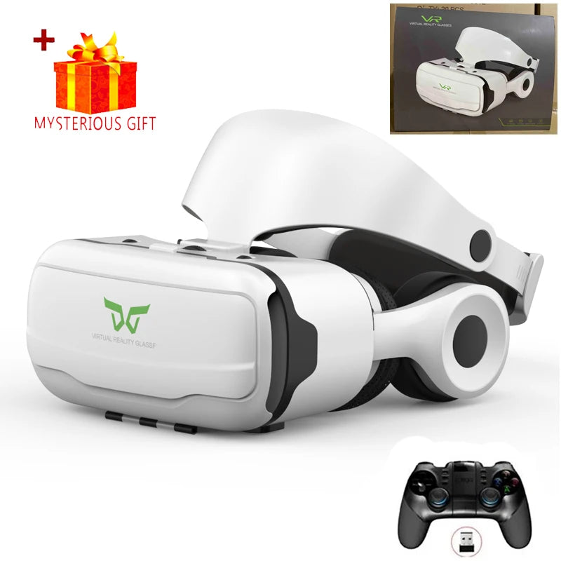 Shinecon Virtual Reality VR Glasses 3D Headset Viar Device Smart Helmet Lenses Goggle for Mobile Phone Cell Smartphone Headphone