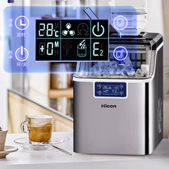 Ice Maker Machine Countertop, 26 Lbs in 24 Hours, 9 Cubes Ready in 6 Mins, Electric Ice Maker and Compact Potable Silver