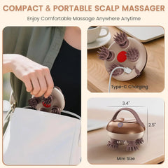 Scalp Massager - Electric Head Massager Scalp Waterproof IPX6, Hair Massage Stress Relax, Rechargeable Hair Head Scratcher