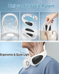 2026 New Upgrade Neck Air Conditioner, Portable Neck Fan with Cooling Plate 360°Cooling Airflow, 5000Mah Rechargeable USB Fan