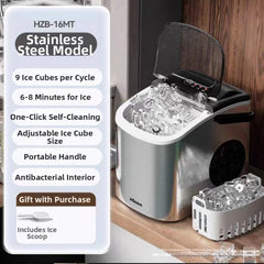 220V Portable Ice Maker Machine for Home & Camping Quick Ice Self-Cleaning Small Ice Machine for Homeoutdoor Energy Efficien