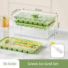 Press Ice Tray Bucket Multifunctional 48 Gride Ice Cube Mold Ice Maker with One-Touch to Release Portable Ice Box Ice Cube Tray