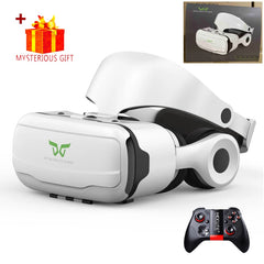 Shinecon Virtual Reality VR Glasses 3D Headset Viar Device Smart Helmet Lenses Goggle for Mobile Phone Cell Smartphone Headphone