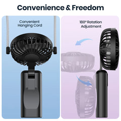Portable Mini Fan,2400Mah USB Rechargeable Hand Neck Fan 3In1 Personal Electric Fan Standing Fans for Room Camping Foldable