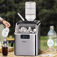 Ice Maker Machine Countertop, 26 Lbs in 24 Hours, 9 Cubes Ready in 6 Mins, Electric Ice Maker and Compact Potable Silver