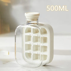 500/800Ml 2In1 Ice Cube Tray with Water Bottle Press Type Portable Ice Maker High Capacity Ice Mold for Home Kitchen Summer Use
