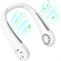 Leafless Hanging Neck Fan, Mini Portable Usb Fan, Super Strong Wind, Silent Natural Wind, Rechargeable Hot Sale