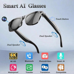 6K HD AI Smart Glasses Multifunctional Camera Chatgpt Bluetooth Call Voice Assistant Music Player AI Translation Glasses