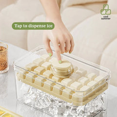 Press Ice Tray Bucket Multifunctional 48 Gride Ice Cube Mold Ice Maker with One-Touch to Release Portable Ice Box Ice Cube Tray