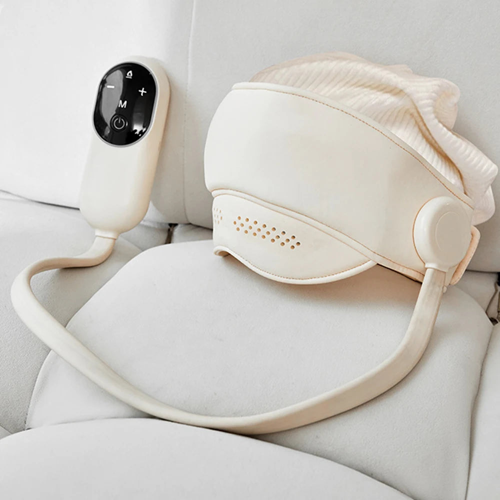 Head and Eye Massager 4 Modes 3 Hot Compress Gears Gasbag Wrapping Electric Mask