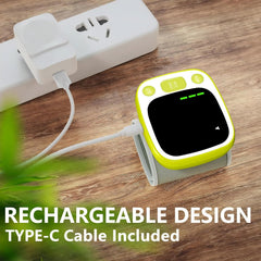 Blood Pressure Monitors for Home Use Rechargeable Wrist Digital BP Machine Cuff with LED Backlit Display, Voice Broadcast, 240 Memory Storage for 2 Users with Carrying Case, Green